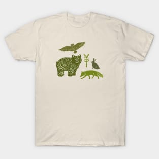 Forest Animals Woodcut T-Shirt